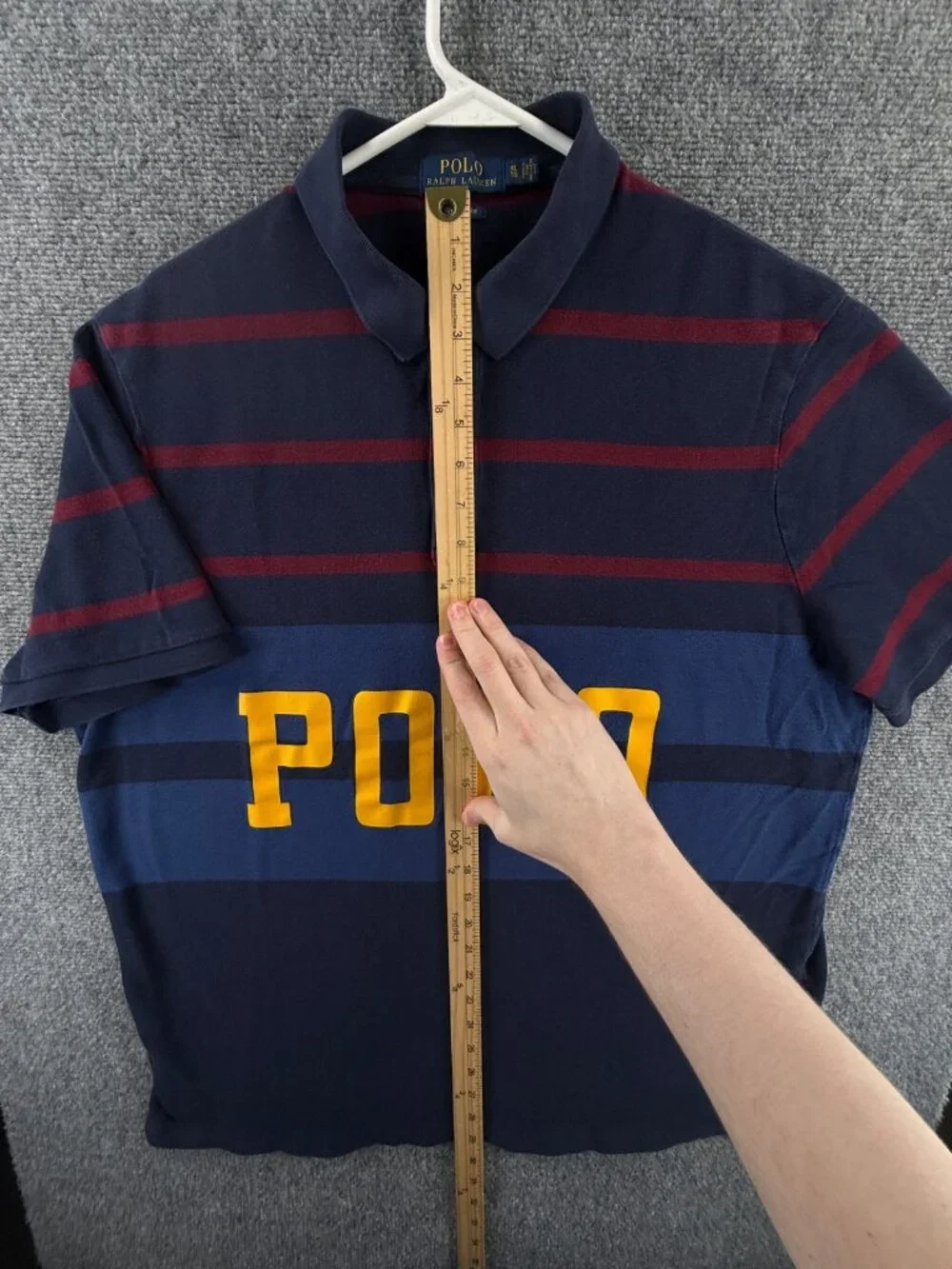 Polo Ralph Lauren Colorful Spell Out Logo Striped Polo Shirt XL Classic Rugby